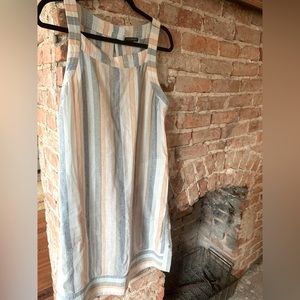 Linen Blend Dress with Pocket and Button Detailing